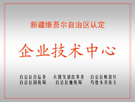 自治区级企业技术中心（恒峰g22屯河新资料公司）